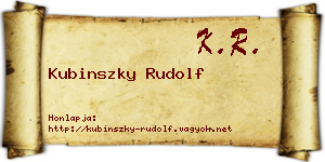 Kubinszky Rudolf névjegykártya